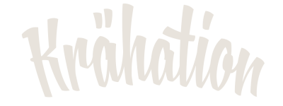 Krähation Design Schriftlogo altweiss