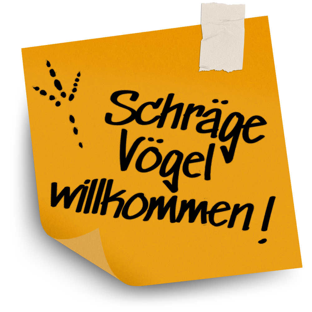 Krähativnest Design Notiz Schräge Vögel